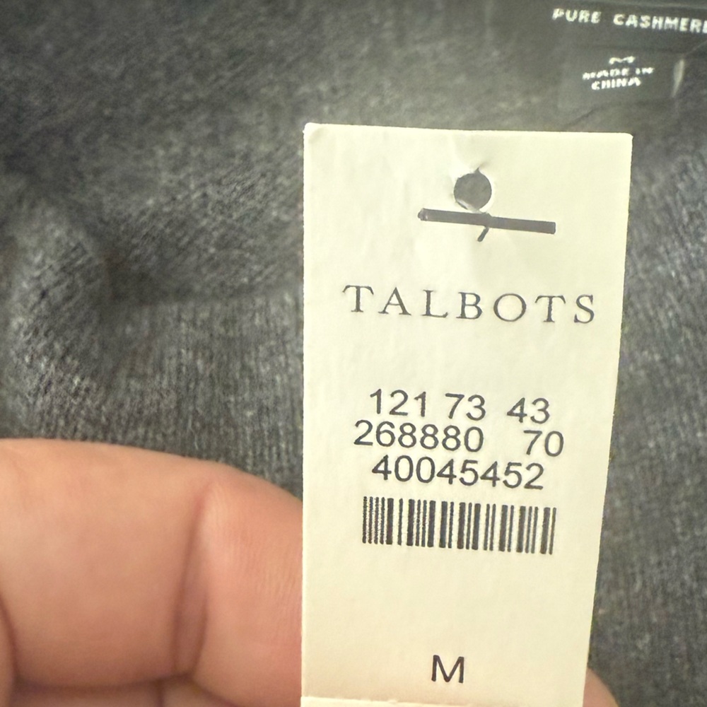 Talbots 100% Cashmere Charcoal Grey 3/4 Sleeve Sweater Size Medium - Picture 6 of 11